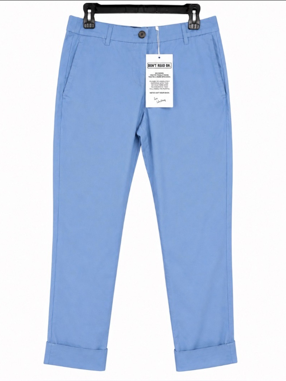 Wildfang Essentials Pants Misty Blue women’s size 0 Tapered Fit NWT waist 28”